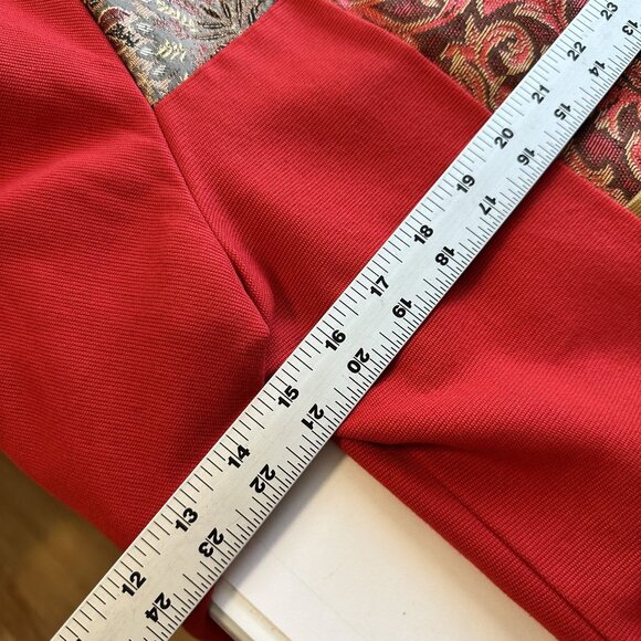 Vtg Allure Womens Red Patchwork Jacket Large Blazer Cotton Blend 1980s - Picture 4 of 7